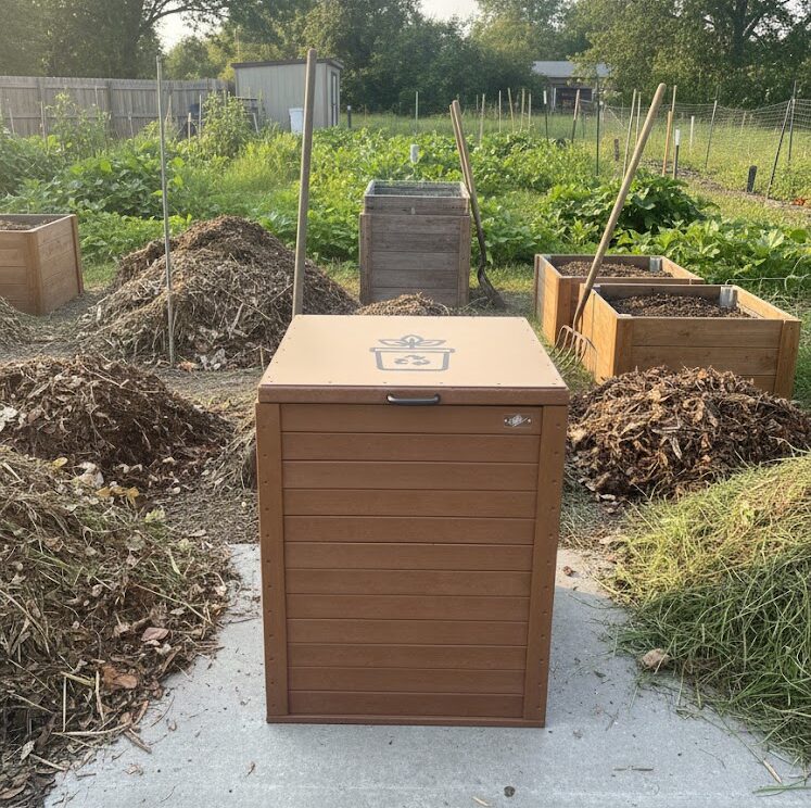 compostador de plástico reciclado sin mantenimiento