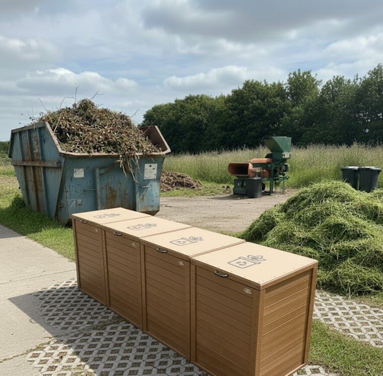 compostador para jardín en vivienda particular